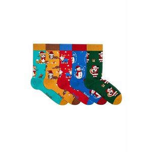 Set 5 perechi de sosete bumbac organic de craciun Colour Cotton Wintertime imagine