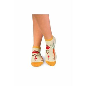 Sosete scurte bumbac organic Fine Cotton Veggie galben pal imagine