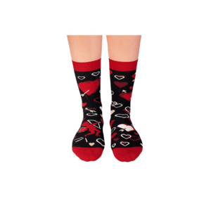 Sosete bumbac organic cu inimioare Colour Cotton Amore Negru imagine