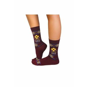 Sosete merino Ethno Fine Bordeaux - imagine