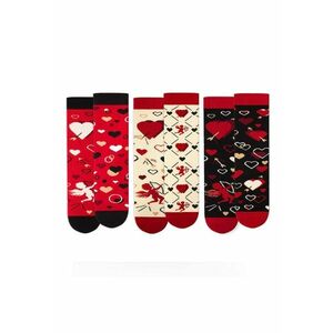 Set 3 perechi de sosete bumbac organic cu inimioare Colour Cotton Amore imagine