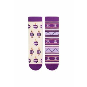 Sosete bumbac de craciun Arty Socks Globuri Violet imagine
