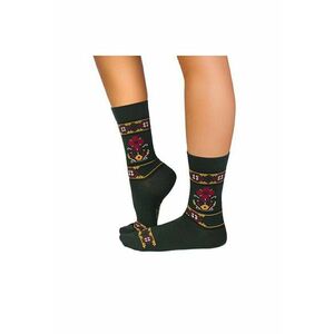Sosete lana merino Ethno Fine Dark Green - imagine