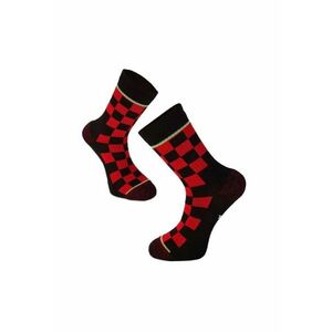 Sosete bumbac Active Lifestyle Socks Squares Rosu Negru imagine