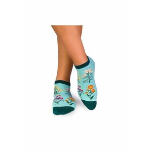 Sosete scurte bumbac - model floral - Menta imagine