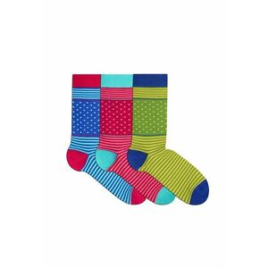 Sosete bambus FINE BAMBOO buline si dungi cutie 3 buc. verde albastru fucsia imagine