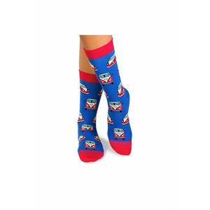 Sosete bumbac organic COLOUR COTTON Retro Buses Blue imagine