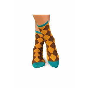 Sosete bambus COMFORT FEET Argyle Galben Maro imagine
