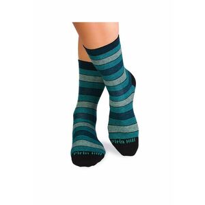 Sosete bumbac organic cu dungi 98% COTTON RICH Turcoaz imagine