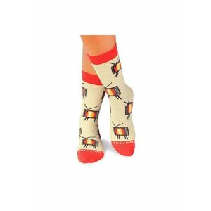 Sosete bumbac organic COLOUR COTTON Retro TV Ecru imagine