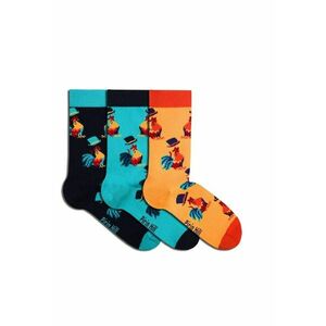 Sosete bumbac organic BOX 3 COLOUR COTTON Roosters imagine
