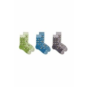 Sosete bambus BOX 3 FINE BAMBOO Bees - Green Turquoise Grey imagine