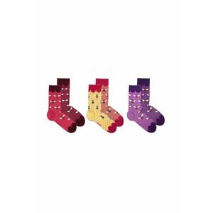 Sosete bambus BOX 3 FINE BAMBOO Bees - Purple Yellow Coral imagine