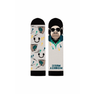 Sosete bumbac Arty Socks Maimuta DJ Albastru pal - Albastru deschis imagine