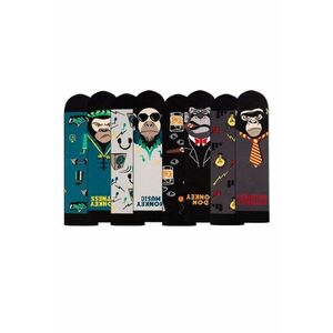 Set 4 perechi de sosete bumbac Arty Socks Maimute in cutie cadou - Multicolor imagine