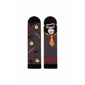 Sosete bumbac Arty Socks Maimuta Afacerista Antracit - Gri antracit imagine