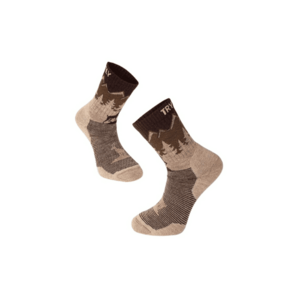 Sosete de drumetie antibacteriene din lana merino Capricorn Alpin Bej - Bej imagine