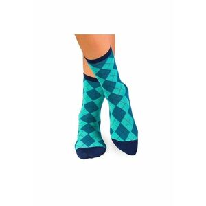 Sosete bambus - COMFORT FEET Argyle Petrol Turcoaz imagine