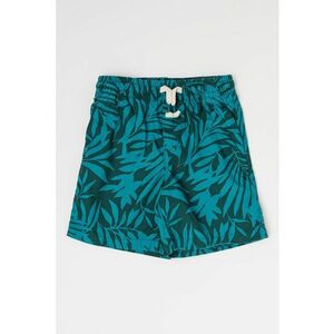 Pantaloni scurti cu model tropical si buzunare oblice - Verde imagine