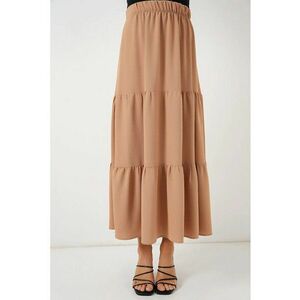 Fusta maxi texturata HiCCUP - bej - poliester-elastan - croiala standard - interior captusit imagine
