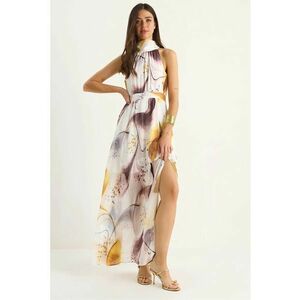 Rochie maxi dama HiCCUP - poliester - cu imprimeu - multicolor imagine