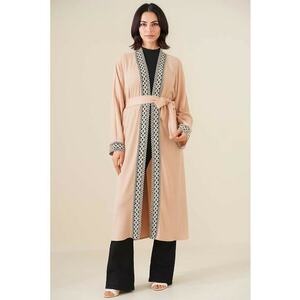 Kimono lung brodat cu guler tip sal - Camila Maro - imagine