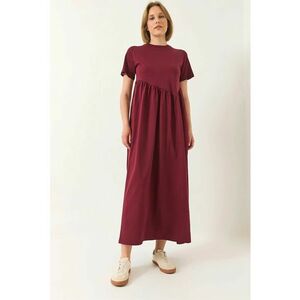 Rochie maxi tricotata - HiCCUP - lejera - rosie - bumbac imagine