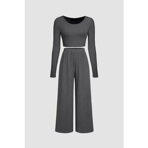 Compleu dama rochie - slim fit - gri - jerseu imagine