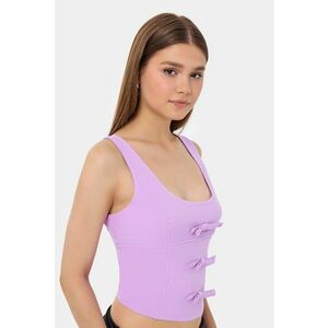 Top bodycon - fara maneci - violet - textil imagine