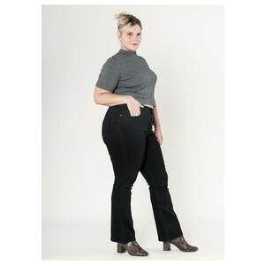 Blugi dama regular fit marimi mari negru P612-8 M10 18379 - Negru imagine