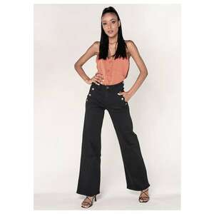 Blugi Dama Evazati NegrI P195-8A M10 18369 - Negru imagine