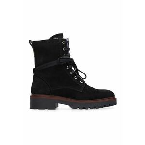 Ghete demi-wedge de piele intoara - Negru imagine