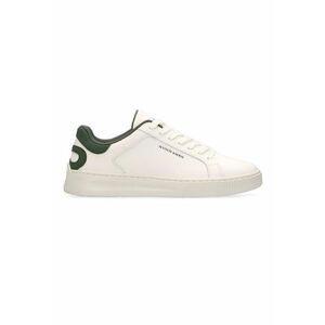 Pantofi sport de piele cu logo - Alb fildes/Verde feriga imagine