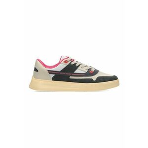 Pantofi sport colorblock cu garnituri de piele intoarsa - Coral/Gri inchis/Bej deschis imagine