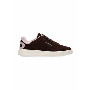 Pantofi sport low-cut de piele intoarsa - Maro cognac/Roz pastel imagine