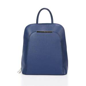 Rucsac din piele cu buzunar exterior - Albastru inchis imagine