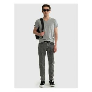 Tricou simplu cu guler în V - Gri imagine