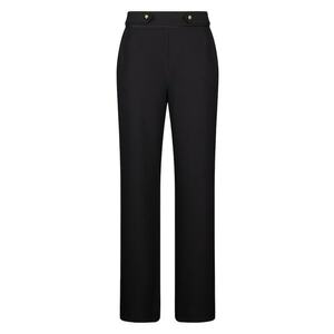 Pantaloni drepti cu buzunare laterale - Negru imagine