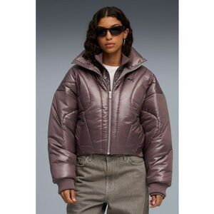 Jacheta crop bufanta Dare To - Roz prafuit imagine