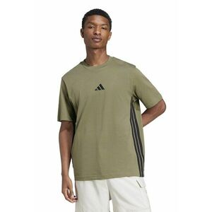 Tricou din bumbac cu decolteu la baza gatului si logo - Negru/Verde sparanghel imagine