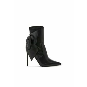 Botine din piele ecologica cu toc inalt Saline - Negru imagine