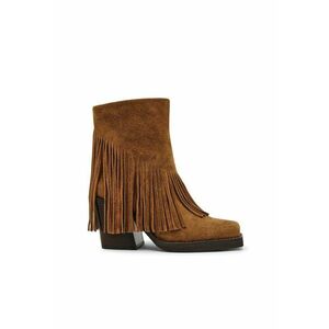Botine de piele intoarsa cu canafi Chestnut - Caramel imagine