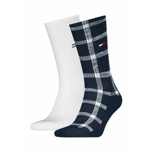 Set de sosete lungi unisex cu logo brodat - 2 perechi - Albastru inchis/Alb optic/Gri deschis melange imagine