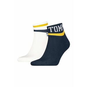 Set de sosete scurte unisex cu logo - 2 perechi - Albastru ultramarin/Galben sofran/Alb murdar imagine