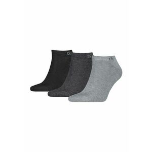 Set de sosete pana la glezna cu model uni - 3 perechi - Negru/Gri inchis melange/Gri deschis melange imagine