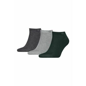 Set de sosete pana la glezna cu model uni - 3 perechi - Negru/Gri deschis/Gri inchis imagine