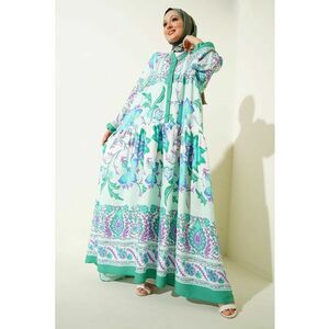 Rochie maxi dama HiCCUP - imprimeu - viscoza - maneca lunga - multicolor imagine