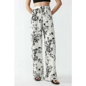 Pantaloni dama - cu imprimeu - talie elastica - multicolor - textil imagine
