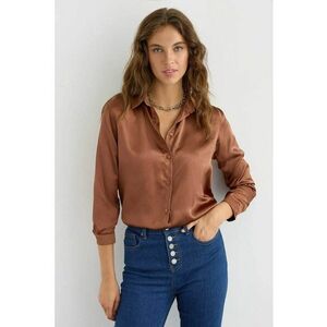 Camasa clasica dama - satin - maro imagine