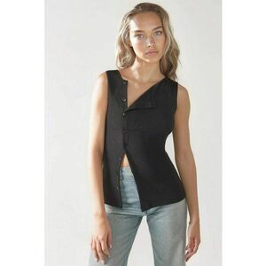 Top dama - texturat - slim fit - negru - jerseu imagine